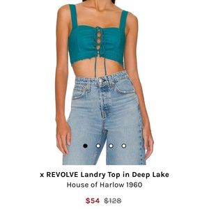 Revolve Teal Crop Top